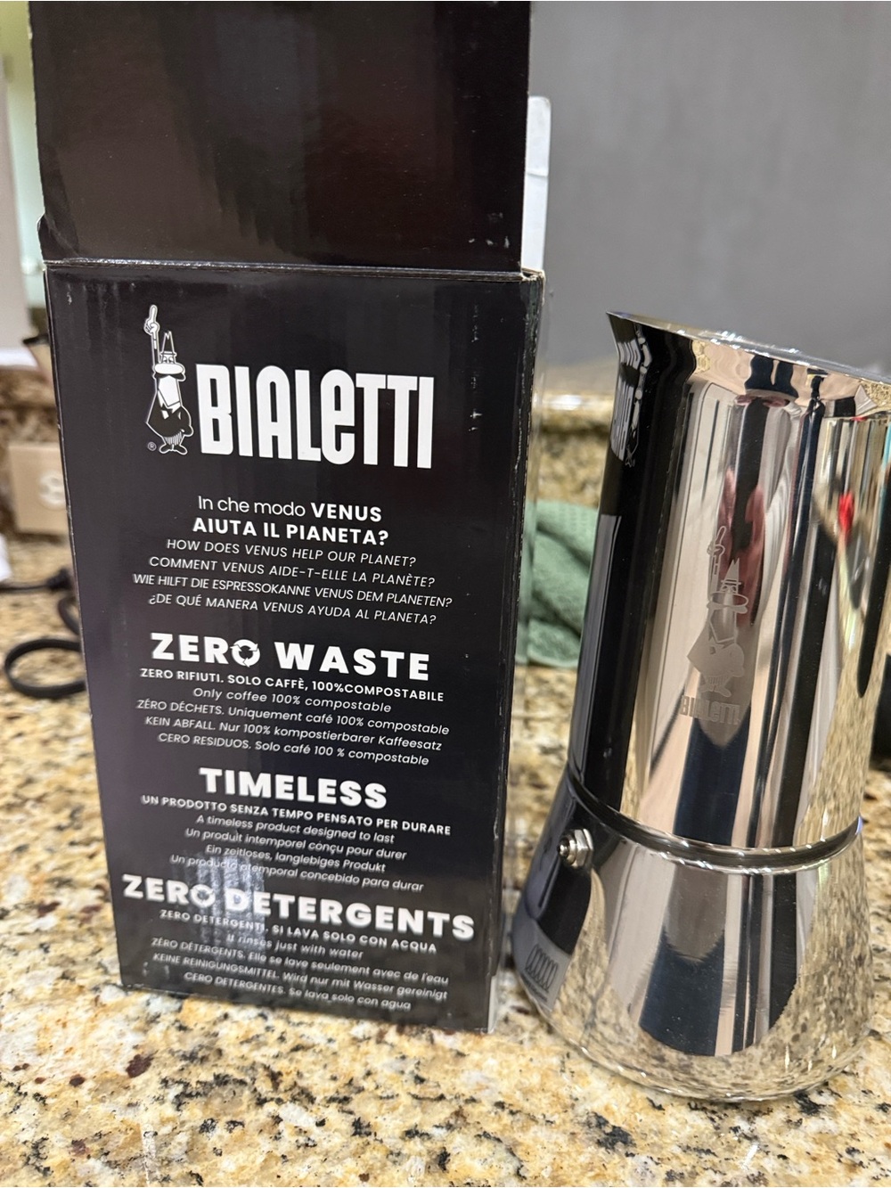 Bialetti Stainless Silver Stovetop Coffee Maker - Venus